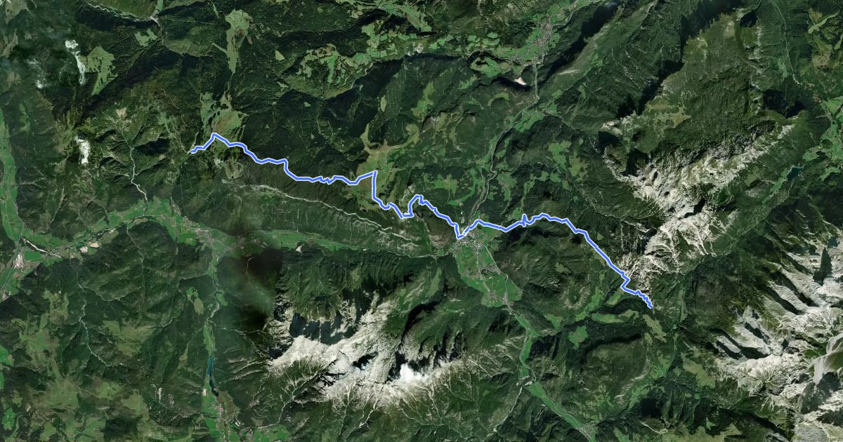 Маршрут Nordalpenweg 01A на спутниковом снимке