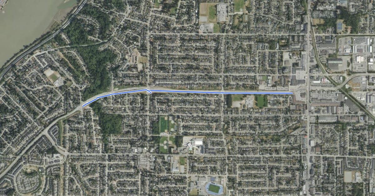 Маршрут Nordel Cycle Path на спутниковом снимке