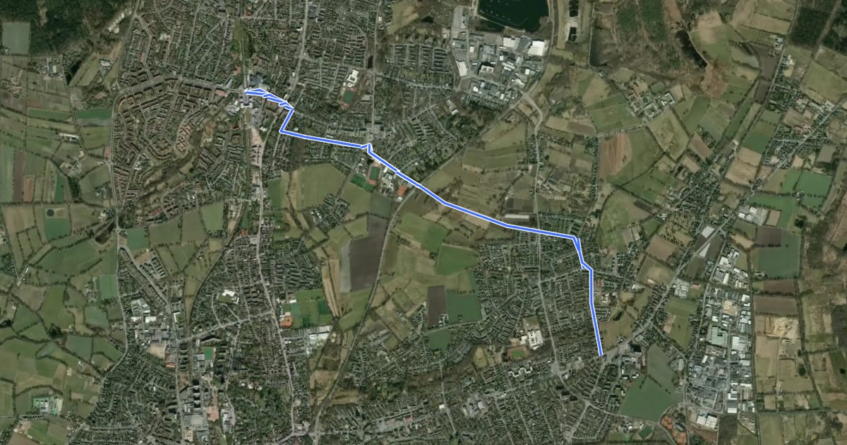 Маршрут Norderstedt Veloroute 3 на спутниковом снимке