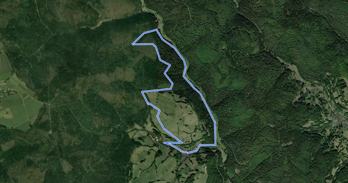 Маршрут Nordic Walking 1 Habichsthal на спутниковом снимке