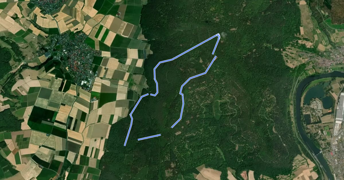 Маршрут Nordic Walking 1 Röllbach на спутниковом снимке