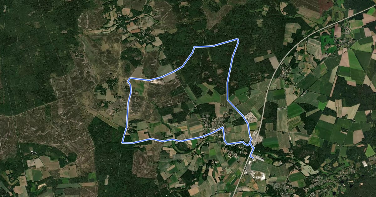 Маршрут Nordic Walking 22S Bispingen на спутниковом снимке
