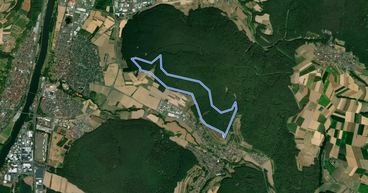 Маршрут Nordic Walking 3 Schwarz Elsenfeld на спутниковом снимке