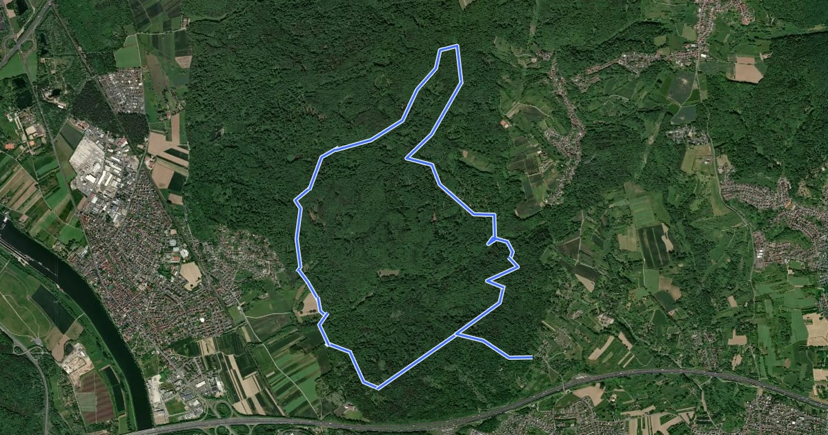 Маршрут Nordic Walking 3 Schwarz Strietwald на спутниковом снимке