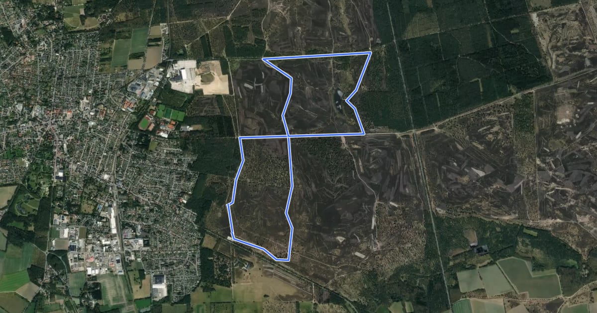 Маршрут Nordic Walking 35M Schneverdingen на спутниковом снимке