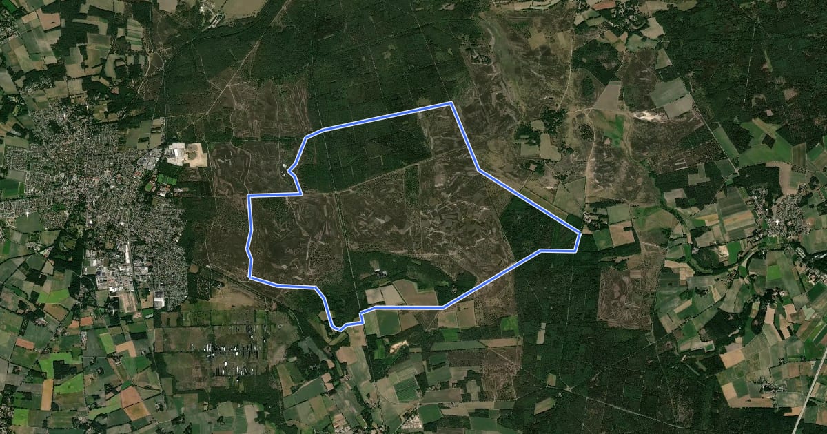 Маршрут Nordic Walking 38S Niederhaverbeck на спутниковом снимке