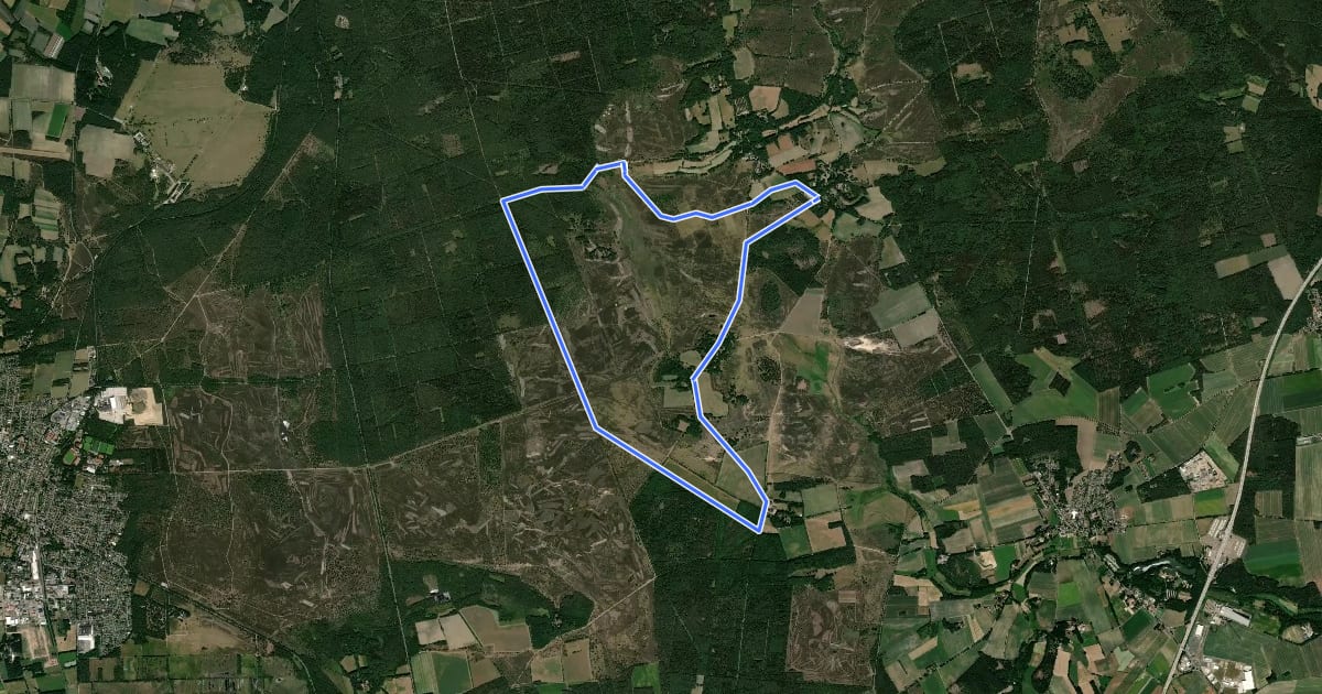 Маршрут Nordic Walking 39M Niederhaverbeck на спутниковом снимке