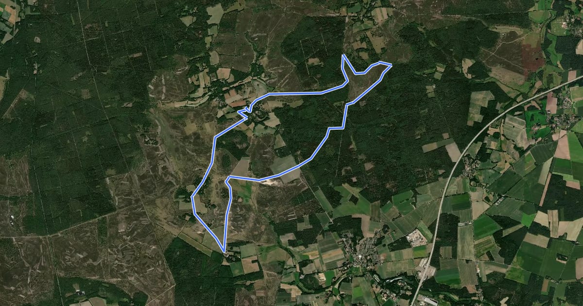 Маршрут Nordic Walking 40S Niederhaverbeck на спутниковом снимке
