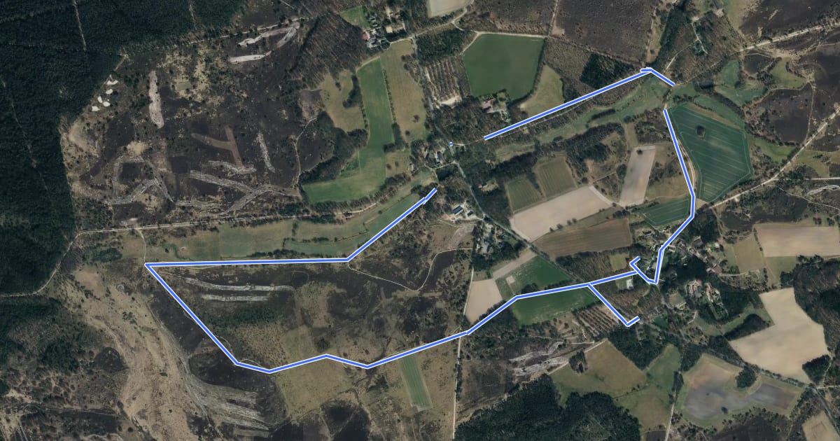 Маршрут Nordic Walking 41L Niederhaverbeck на спутниковом снимке