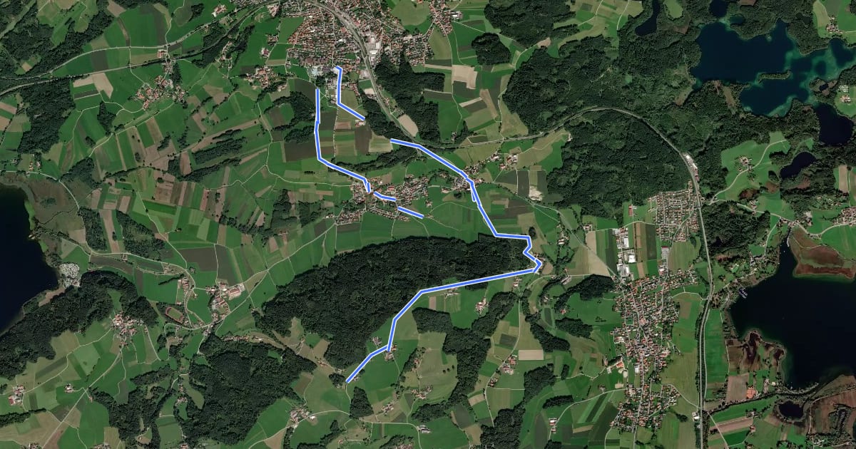 Маршрут Nordic Walking Bad Endorf Schwarz на спутниковом снимке