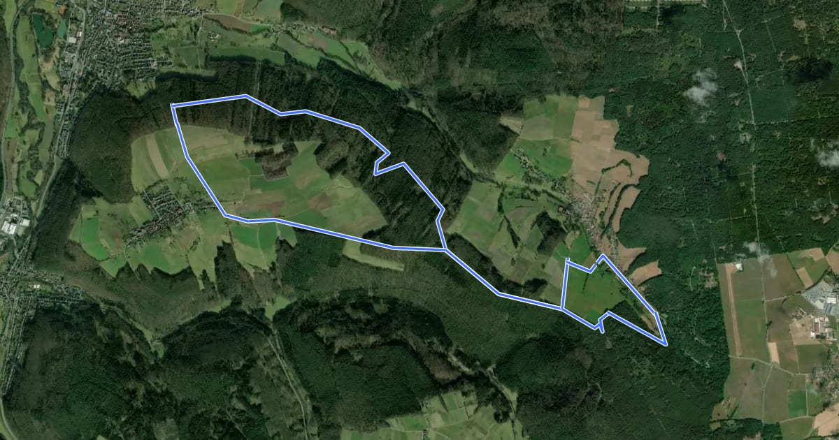 Маршрут Nordic Walking Bad König Tour 12 : Von der Momarter Eiche nach Kimbach на спутниковом снимке