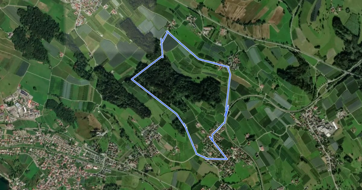 Маршрут Nordic-Walking Bayerischer Bodensee Bodolz R16 : Taubenberg Runde на спутниковом снимке