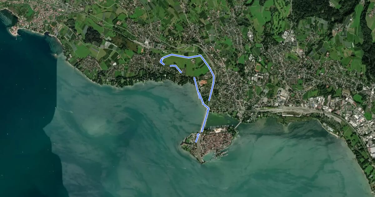 Маршрут Nordic-Walking Bayerischer Bodensee Lindau R11 : Schachener Runde на спутниковом снимке