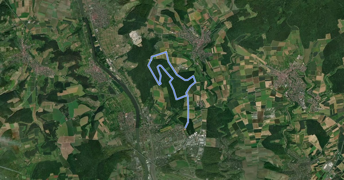 Маршрут Nordic Walking "Gadheimer-Waldweg" на спутниковом снимке
