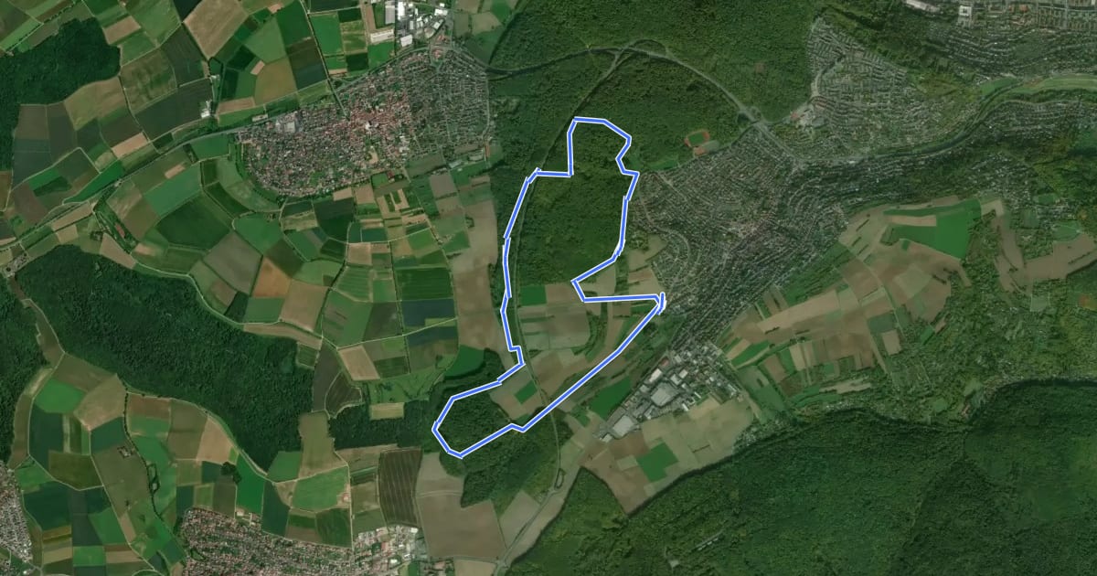Маршрут Nordic Walking Höchberg 3 на спутниковом снимке