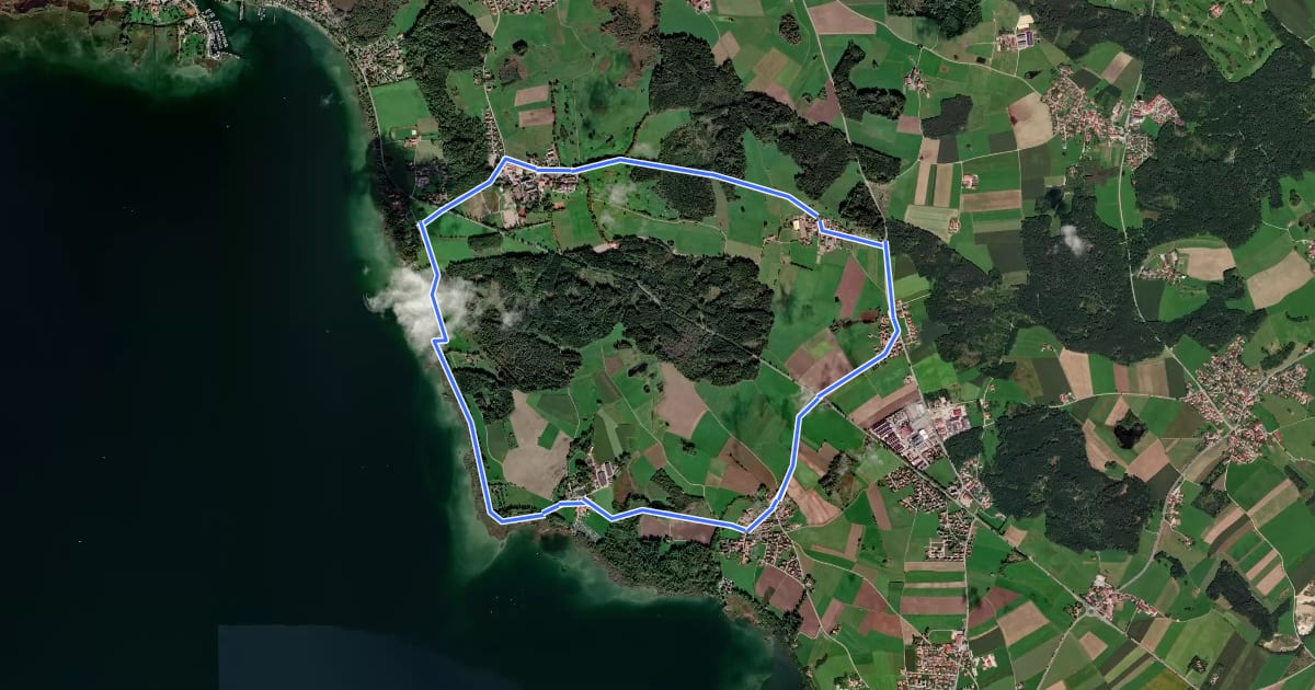 Маршрут Nordic Walking Ising на спутниковом снимке