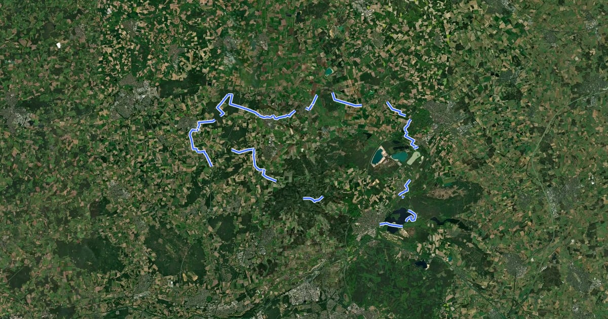 Маршрут Nordic Walking Land schafft на спутниковом снимке