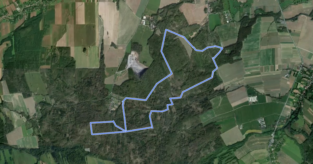 Маршрут Nordic Walking Lasu Prudnickiego на спутниковом снимке