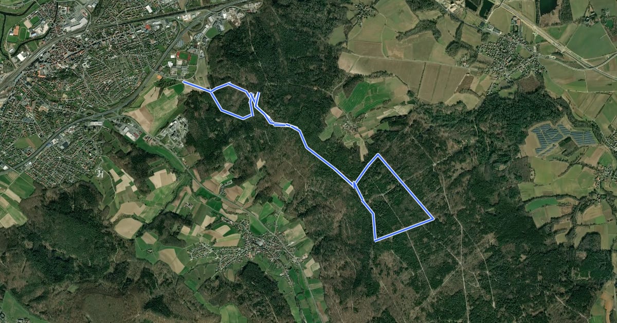 Маршрут Nordic Walking LIF blau на спутниковом снимке