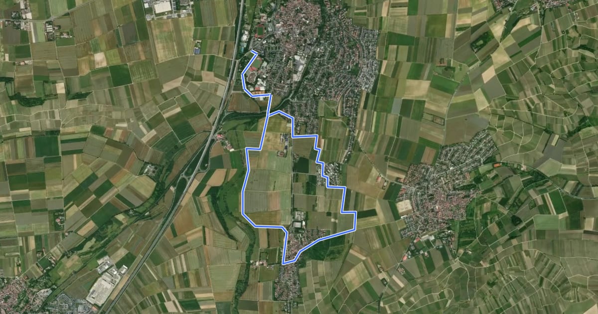 Маршрут Nordic Walking Nieder-Olm Nr. 6 на спутниковом снимке