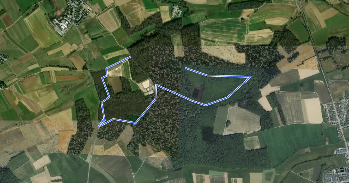 Маршрут Nordic Walking Park Crauthem 4,5 km на спутниковом снимке