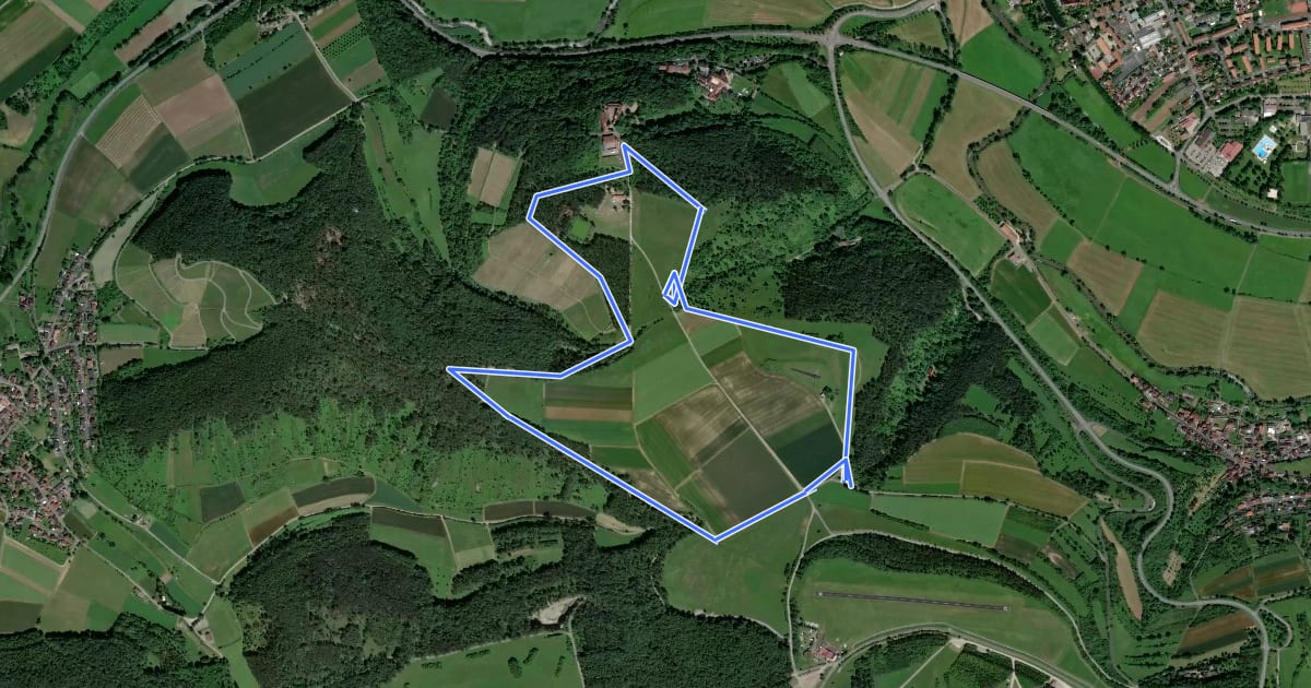 Маршрут Nordic Walking Park Hammelburg 5 на спутниковом снимке