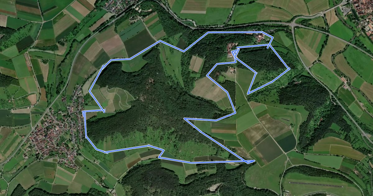 Маршрут Nordic Walking Park Hammelburg 6 на спутниковом снимке