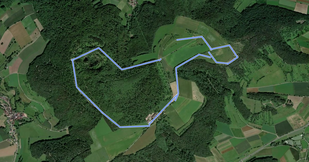Маршрут Nordic Walking Park Hammelburg 8 на спутниковом снимке