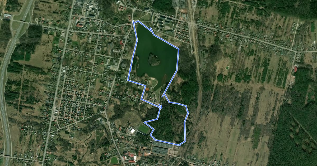 Маршрут Nordic Walking Park Suchedniów на спутниковом снимке