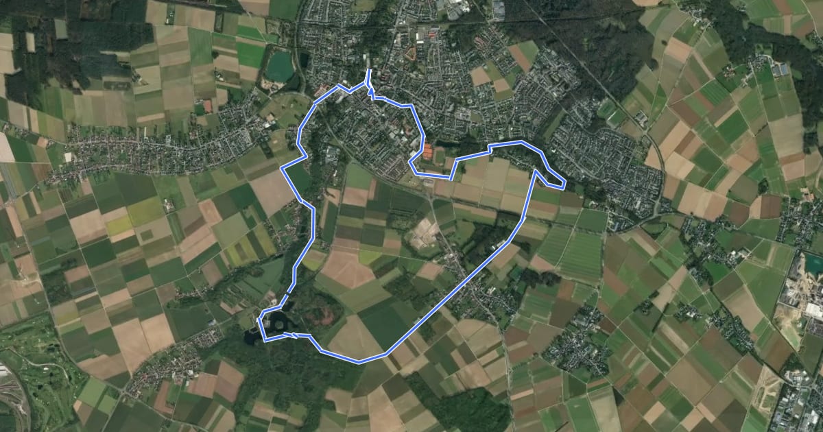 Маршрут Nordic Walking Park Wegberg Route Blau на спутниковом снимке