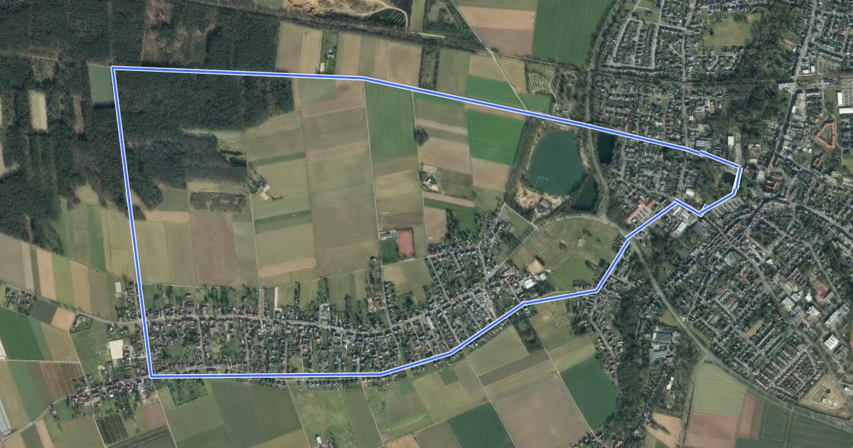 Маршрут Nordic Walking Park Wegberg Route Braun на спутниковом снимке