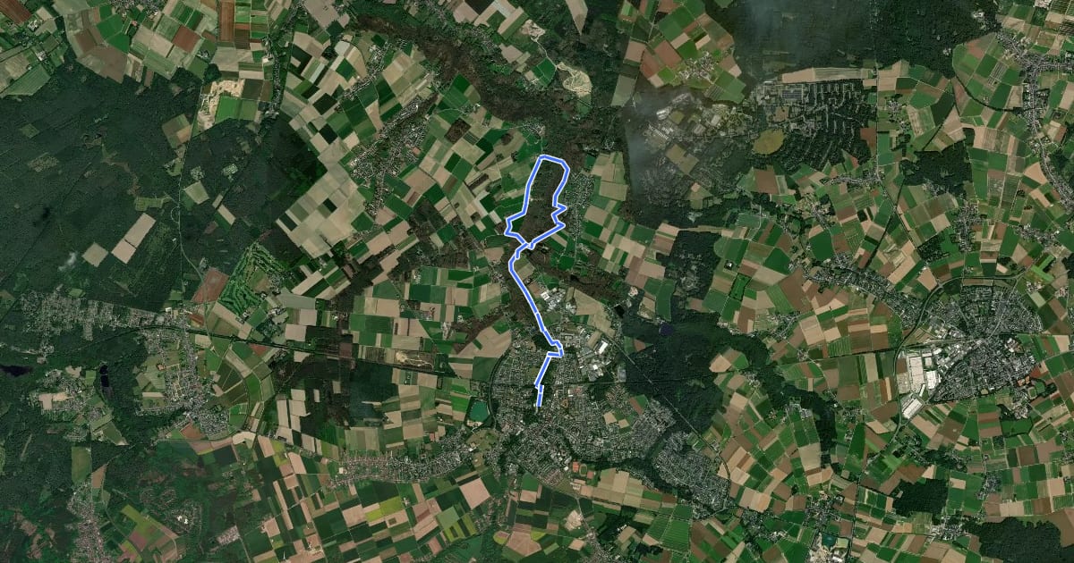 Маршрут Nordic Walking Park Wegberg Route Gelb на спутниковом снимке