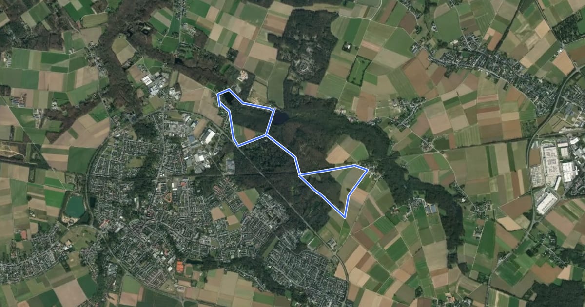 Маршрут Nordic Walking Park Wegberg Route Grün на спутниковом снимке