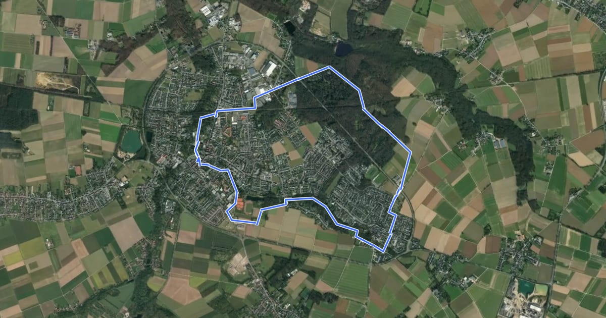 Маршрут Nordic Walking Park Wegberg Route Rot на спутниковом снимке