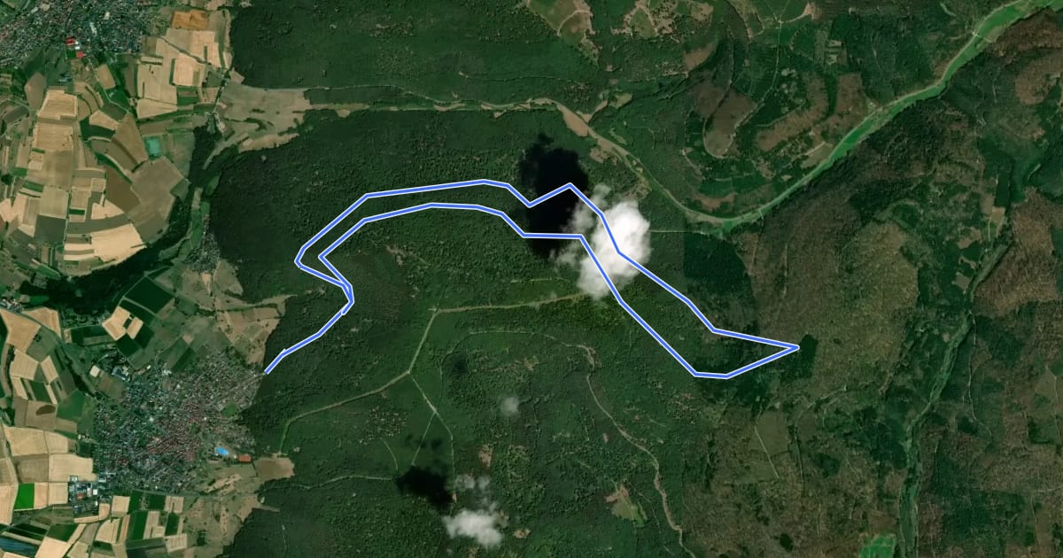 Маршрут Nordic Walking Rot Sparkassen-Trail на спутниковом снимке