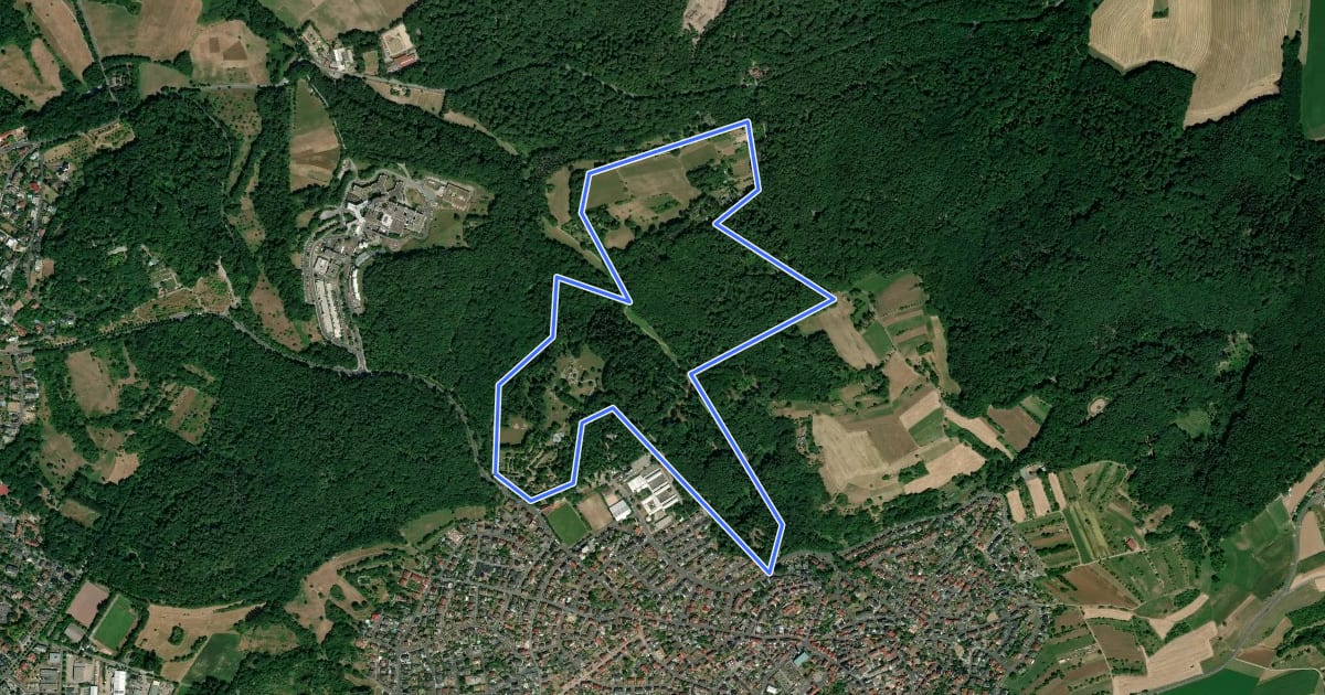 Маршрут Nordic Walking Rot Sparkassen-Trail на спутниковом снимке