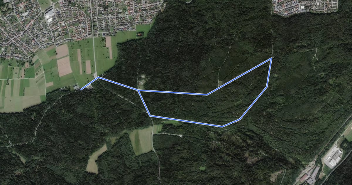Маршрут Nordic-Walking-Route 4 - Wolfsgruben-Route на спутниковом снимке