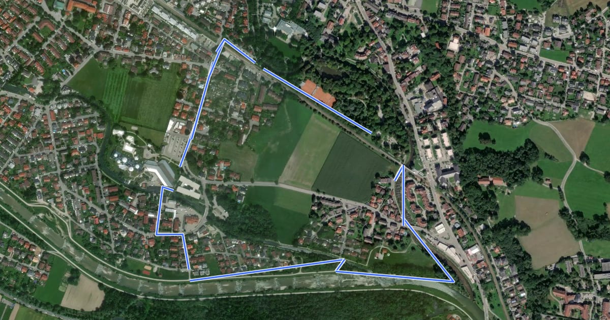 Маршрут Nordic Walking Rundstrecke 4 - leicht на спутниковом снимке