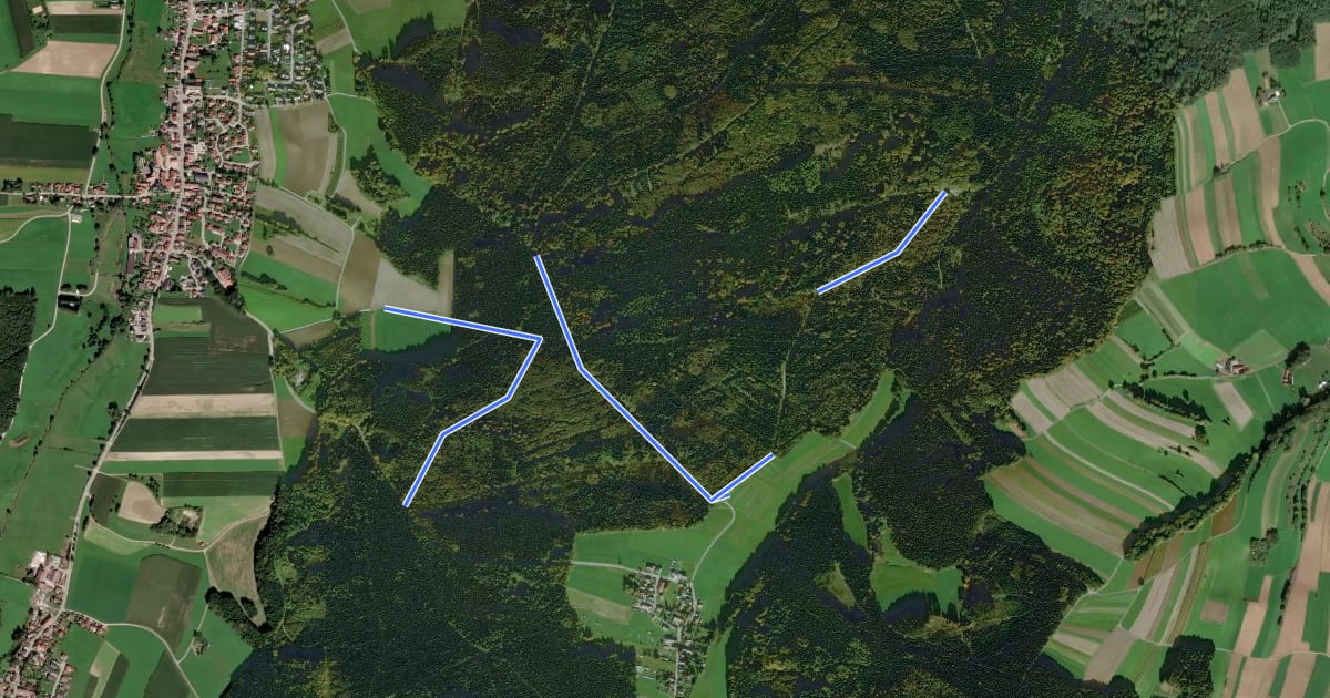 Маршрут Nordic Walking Rundtour 1 на спутниковом снимке