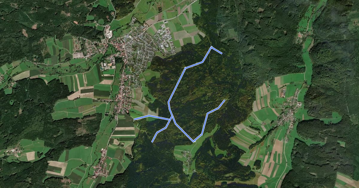 Маршрут Nordic Walking Rundtour 2 на спутниковом снимке