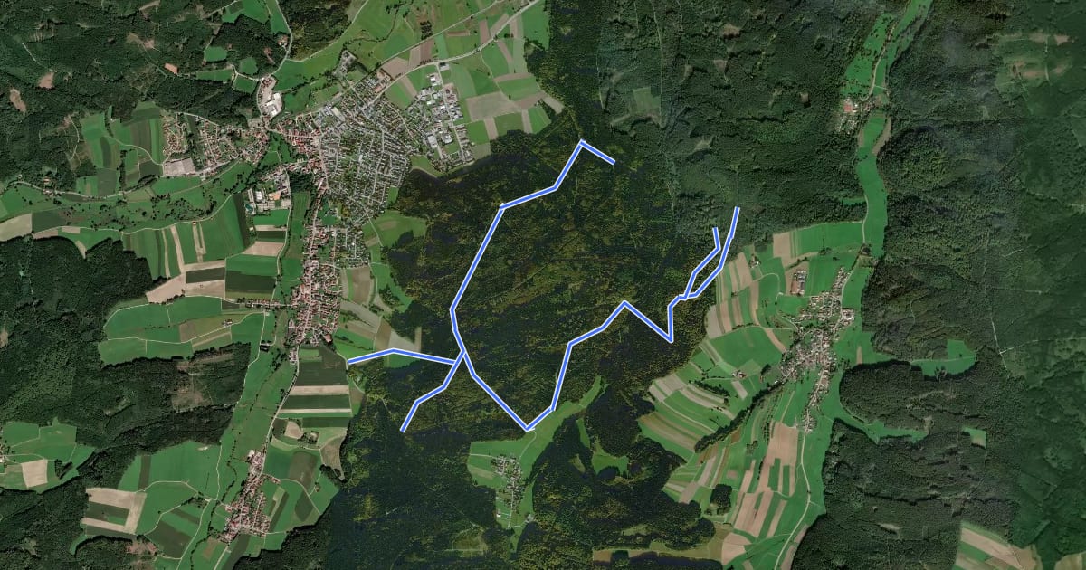 Маршрут Nordic Walking Rundtour 3 на спутниковом снимке