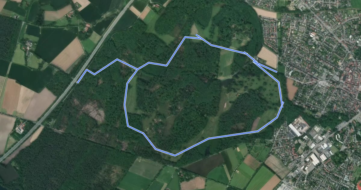 Маршрут Nordic Walking Rundweg Dülmen Wildparkroute на спутниковом снимке