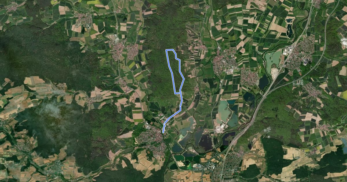 Маршрут Nordic-Walking-Tour B2 - Kraibergrunde на спутниковом снимке