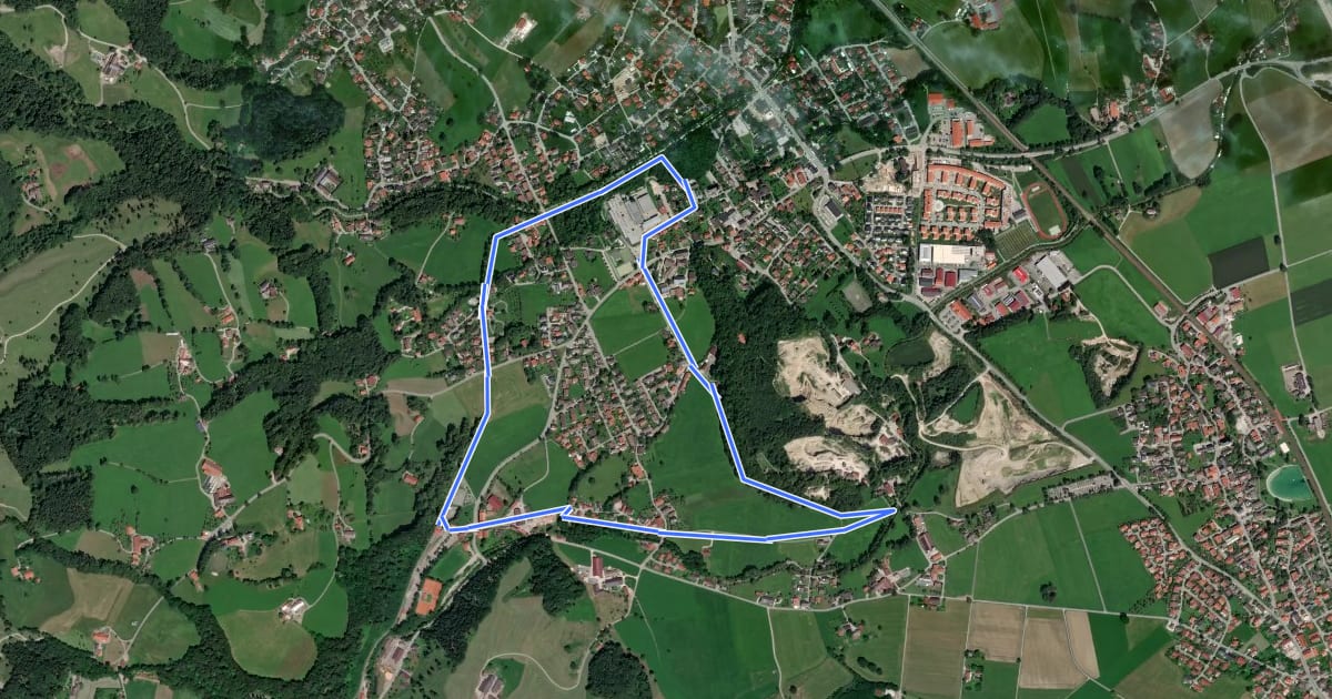 Маршрут Nordic Walking-Trail - Blau на спутниковом снимке