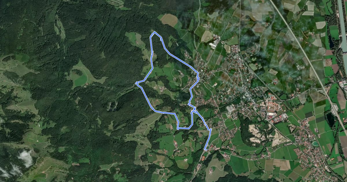 Маршрут Nordic Walking-Trail - Violett на спутниковом снимке