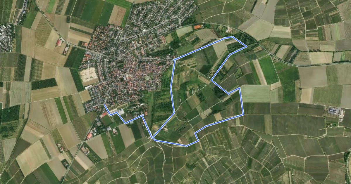Маршрут Nordic Walking Zornheim Nr. 2 на спутниковом снимке