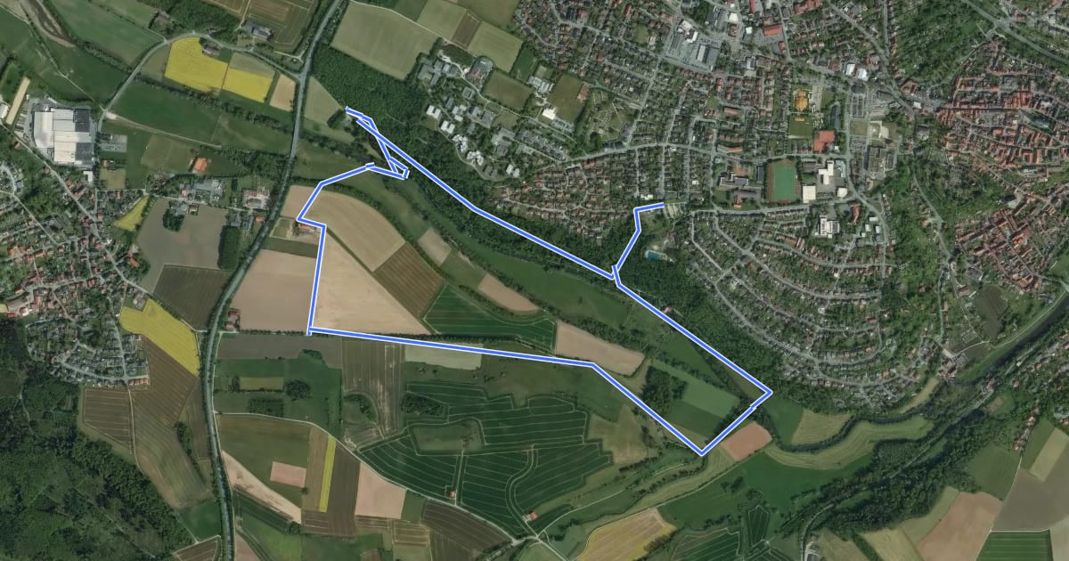 Маршрут NordicWalking Park Warburg, Strecke 1 на спутниковом снимке