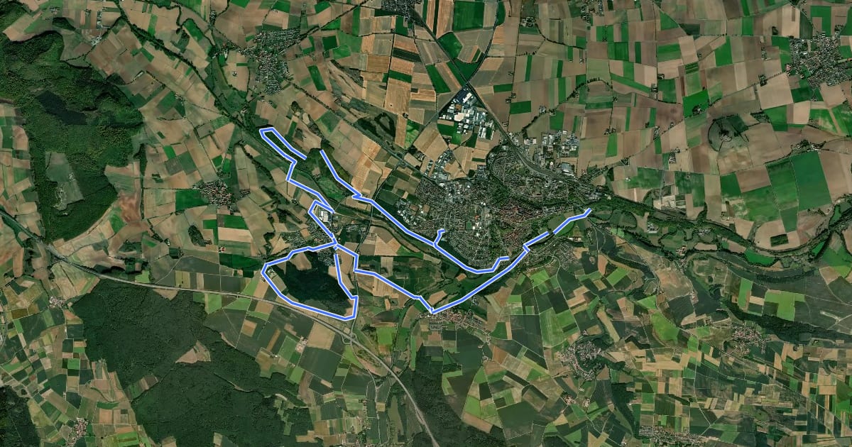 Маршрут NordicWalking Park Warburg, Strecke 3 на спутниковом снимке