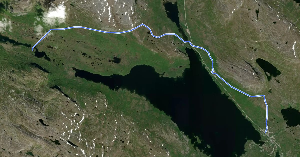 Маршрут Nordkalottruta Etapp 12: Kilpisjärvi - Treriksröset на спутниковом снимке