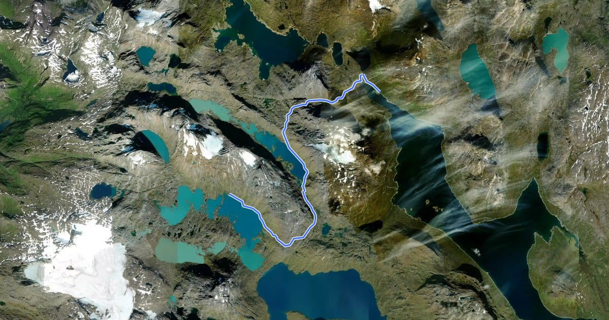 Маршрут Nordkalottruta Etapp 31: Sitashytta - Paurohytta на спутниковом снимке